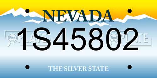 1S45802 Nevada License Plate