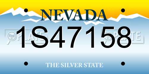 1S47158 Nevada License Plate