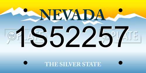 1S52257 Nevada License Plate