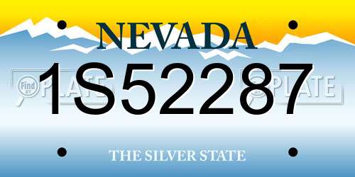 1S52287 Nevada License Plate