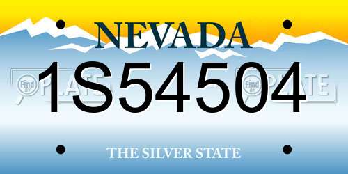 1S54504 Nevada License Plate