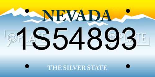 1S54893 Nevada License Plate