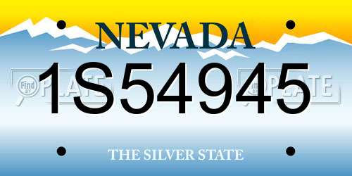 1S54945 Nevada License Plate