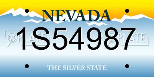 1S54987 Nevada License Plate