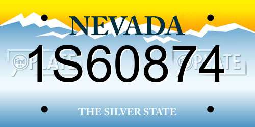 1S60874 Nevada License Plate