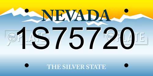 1S75720 Nevada License Plate