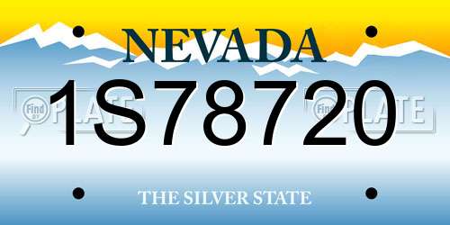 1S78720 Nevada License Plate