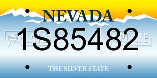 1S85482 Nevada License Plate