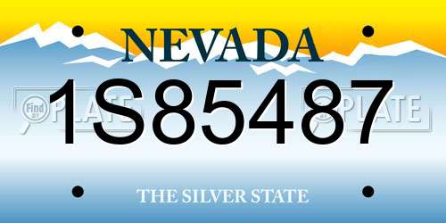 1S85487 Nevada License Plate