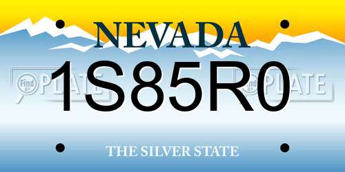 1S85R0 Nevada License Plate