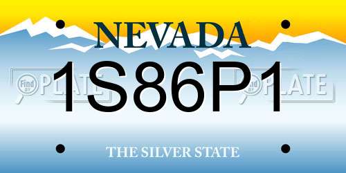 1S86P1 Nevada License Plate