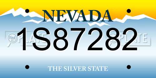 1S87282 Nevada License Plate
