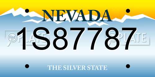 1S87787 Nevada License Plate