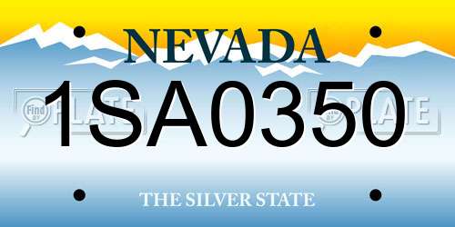 1SA0350 Nevada License Plate