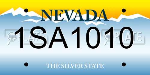 1SA1010 Nevada License Plate