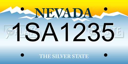 1SA1235 Nevada License Plate