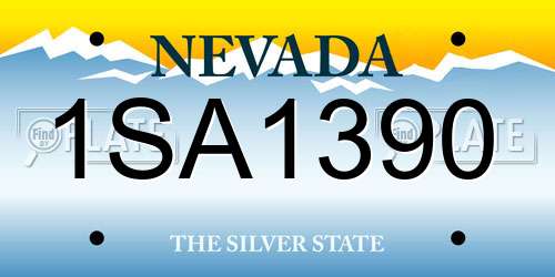1SA1390 Nevada License Plate