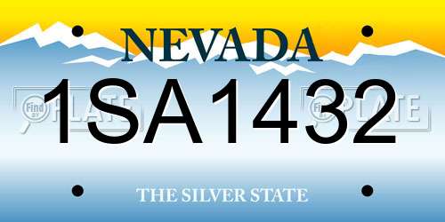 1SA1432 Nevada License Plate