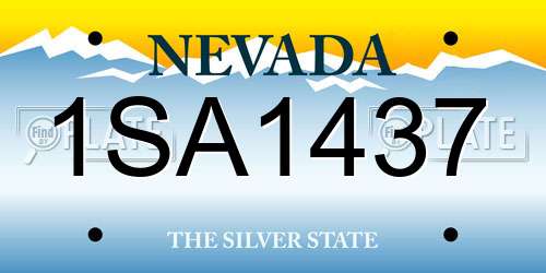 1SA1437 Nevada License Plate