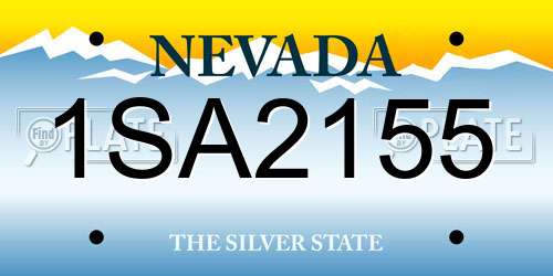 1SA2155 Nevada License Plate