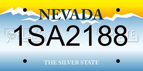 1SA2188 Nevada License Plate