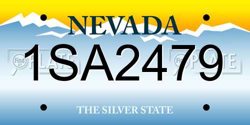 1SA2479 Nevada License Plate