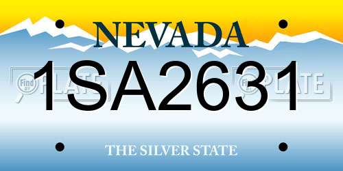 1SA2631 Nevada License Plate