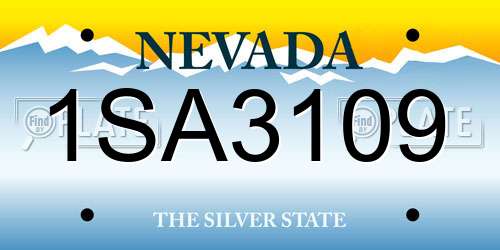 1SA3109 Nevada License Plate