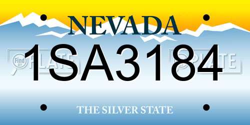 1SA3184 Nevada License Plate