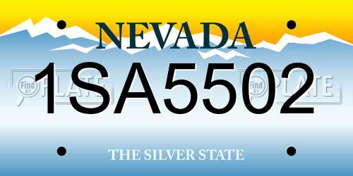 1SA5502 Nevada License Plate