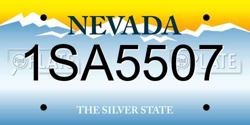 1SA5507 Nevada License Plate