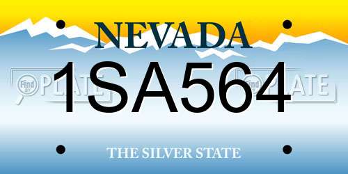1SA564 Nevada License Plate