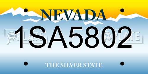 1SA5802 Nevada License Plate