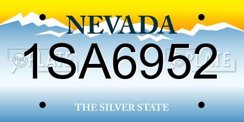 1SA6952 Nevada License Plate
