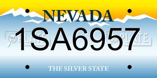 1SA6957 Nevada License Plate