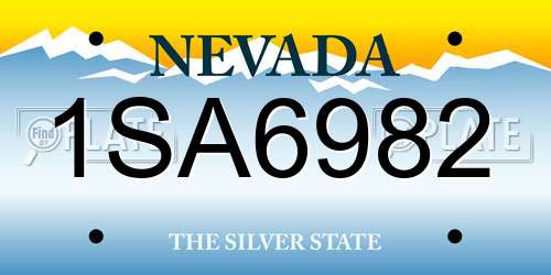1SA6982 Nevada License Plate