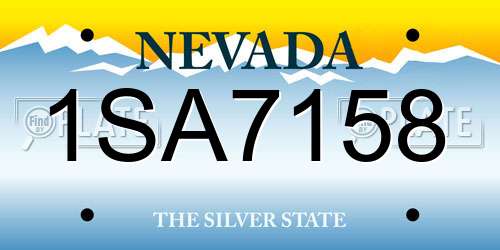 1SA7158 Nevada License Plate