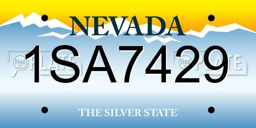 1SA7429 Nevada License Plate