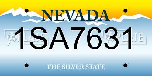 1SA7631 Nevada License Plate
