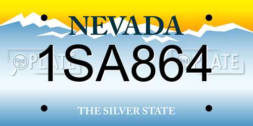 1SA864 Nevada License Plate