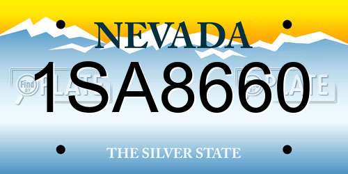 1SA8660 Nevada License Plate