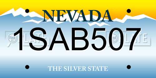 1SAB507 Nevada License Plate