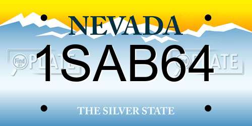 1SAB64 Nevada License Plate