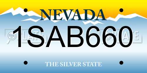 1SAB660 Nevada License Plate