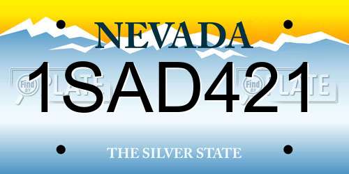 1SAD421 Nevada License Plate