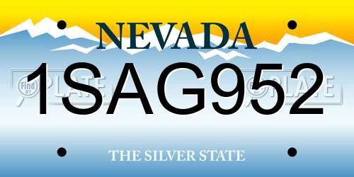 1SAG952 Nevada License Plate
