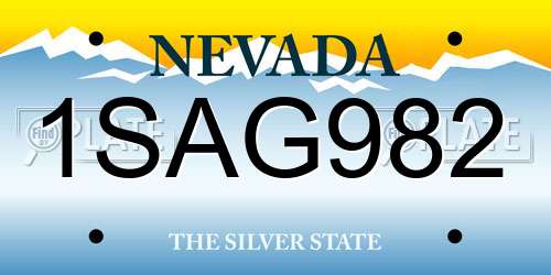1SAG982 Nevada License Plate