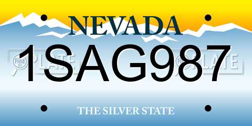 1SAG987 Nevada License Plate