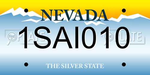 1SAI010 Nevada License Plate