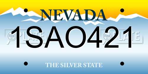 1SAO421 Nevada License Plate